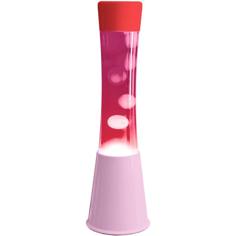 immagine 0 del prodotto fisura lampada lava rosa. base rosa, liquido rosa, lava trasparente e coperchio rosso. lampada ad effetto rilassante. con lampadina di ricambio. 11