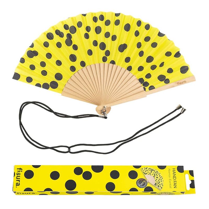 foto del prodotto fisura ventaglio yellow dots giallo a pois
