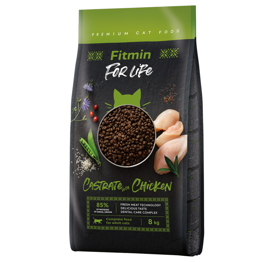 foto del prodotto fitmin cat for life castrate con pollo 8 kg