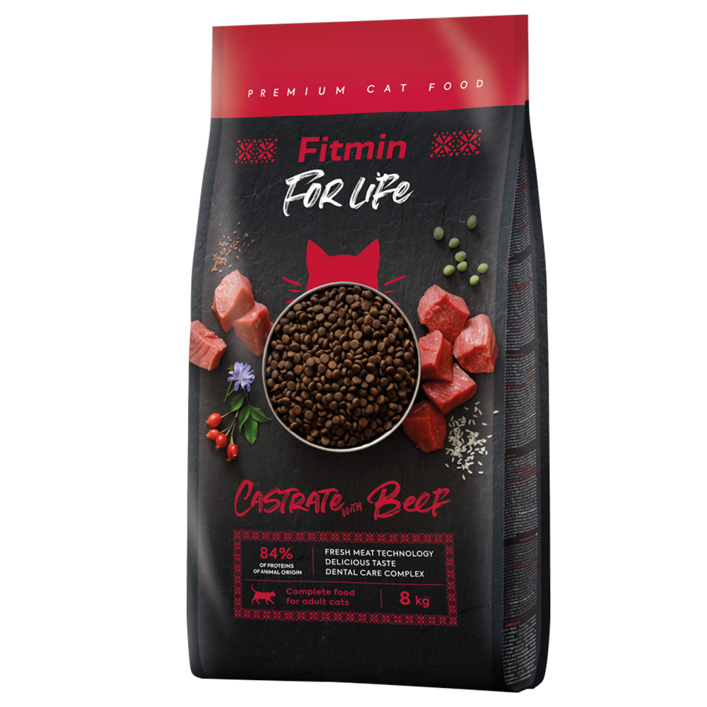 foto del prodotto fitmin cat for life per gatti sterilizzati con carne di manzo 8 kg