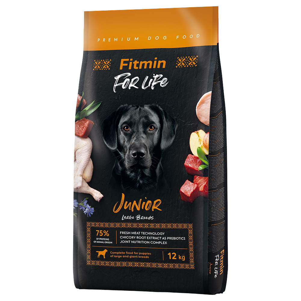 foto del prodotto fitmin dog for life junior taglia grande crocchette per cani 12 kg
