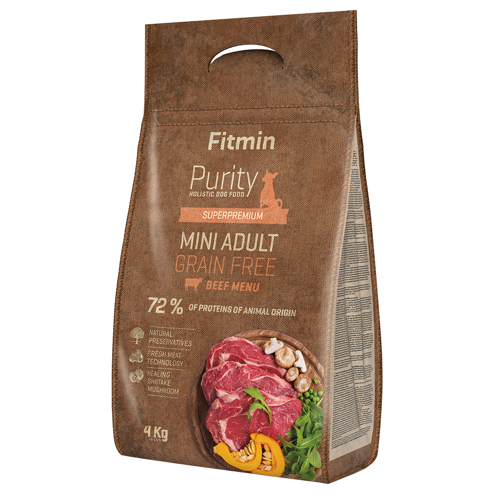foto del prodotto fitmin dog purity adult mini, manzo senza cereali 4 kg