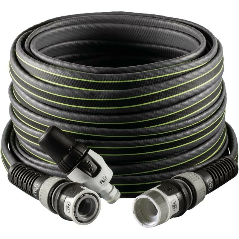 foto del prodotto fitt - force tubo acqua per irrigazione giardino, leggero, resistente e compatto, per uso intensivo, con lancia, colore grey 25 m