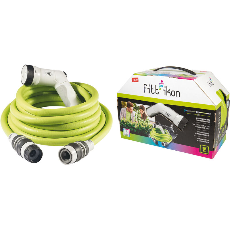 foto del prodotto fitt kit tubo irrigazione con pistola multigetto e raccordi ikon kit 10 mt. yellow