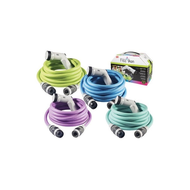 foto del prodotto fitt kit tubo irrigazione con pistola multigetto e raccordi ikon kit 25 mt. yellow