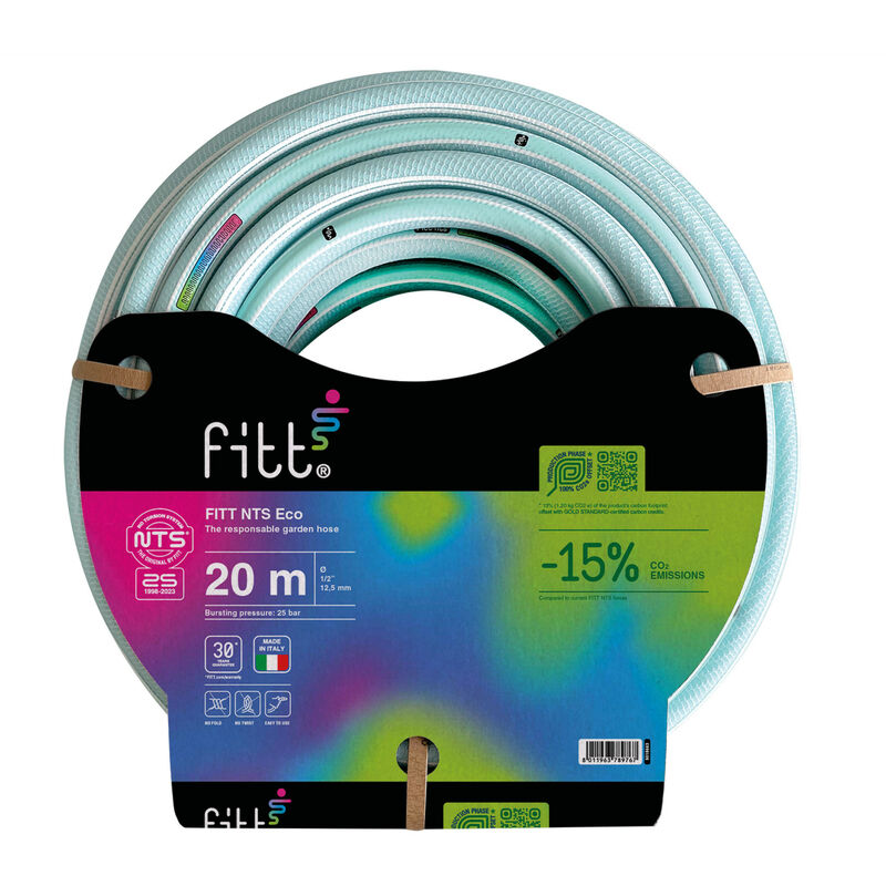 foto del prodotto fitt nts eco 1 2 12,5 mm 20 m tubo da giardino per irrigazione, robusto e malleabile, per uso intensivo. pi leggero e sostenibile