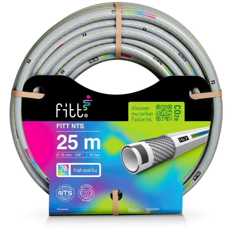 foto del prodotto fitt nts grey 5 8 15 mm 25 m tubo per irrigazione giardino, robusto e malleabile, per uso intensivo