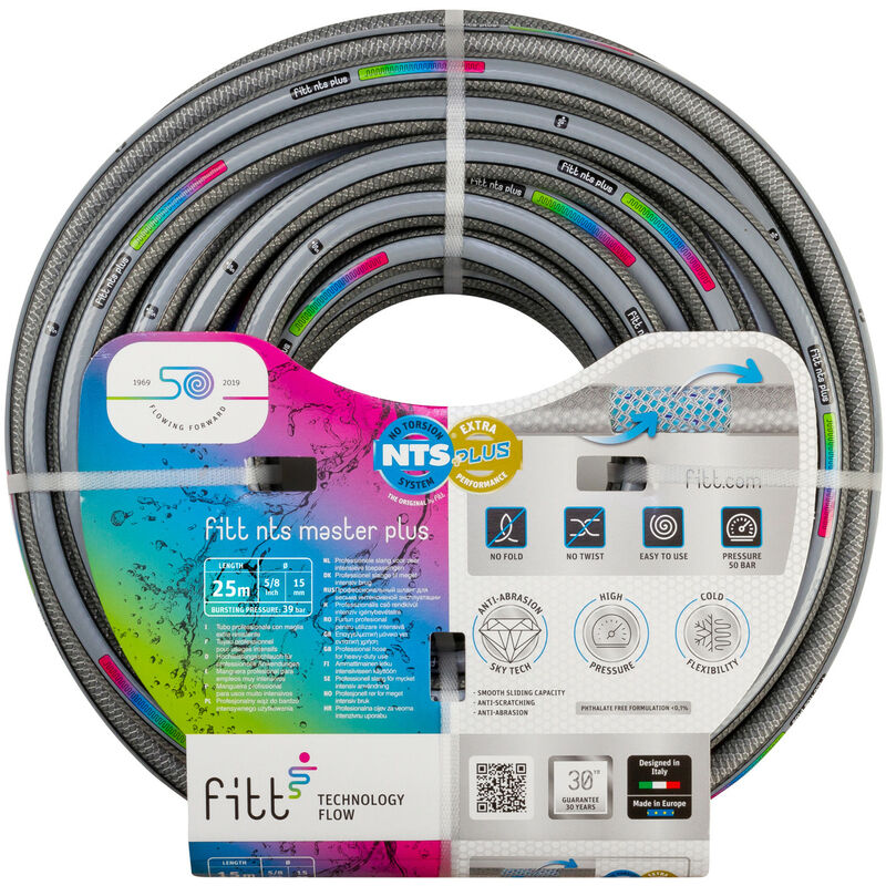 foto del prodotto fitt nts masterplus 5 8 15mm 25 m tubo per irrigazione giardino, per uso intensivo e professionale, con tecnologia esclusiva