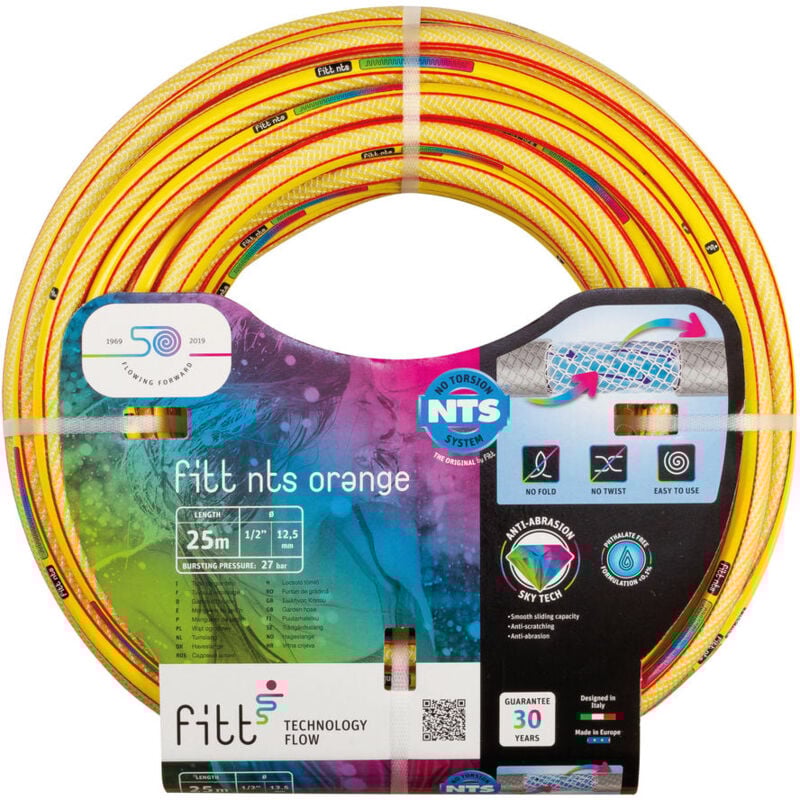 foto del prodotto fitt nts orange 1 2 12,5mm 20m, tubo per irrigazione giardino, robusto e malleabile per uso intensivo