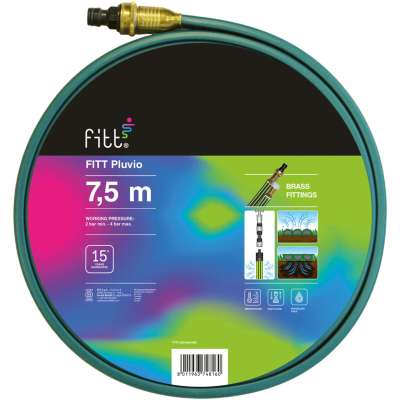 foto del prodotto fitt - pluvio 7,5 m - tubo manichetta microforata a tre vie per irrigazione a getto e impregnamento, per uso semi professionale