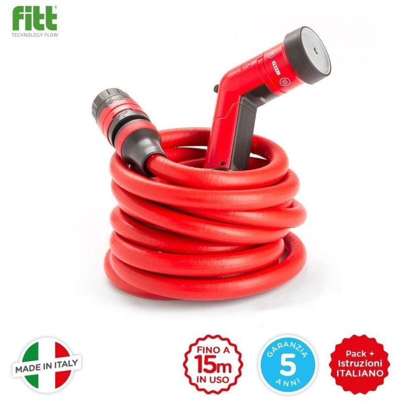 foto del prodotto fitt set tubo giardino yoyo yo yo allungabile 15 mt pompa per innaffiare estensibile