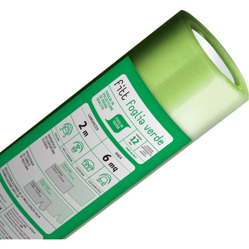 foto del prodotto fitt telo trasparente in polietilene per coperture generali foglia verde 4 mt x 56 mt