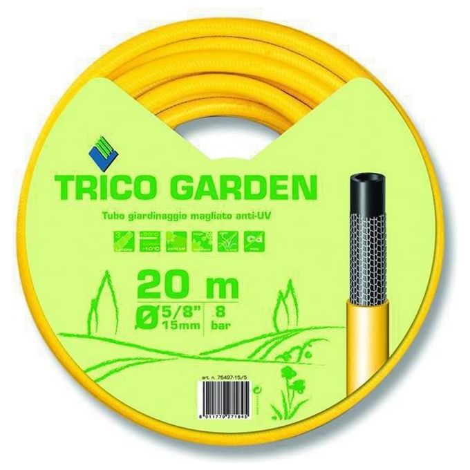 foto del prodotto fitt tubo per irrigazione trico garden con 3 strati lunghezza 20 metri diametro 5 8 giallo e nero