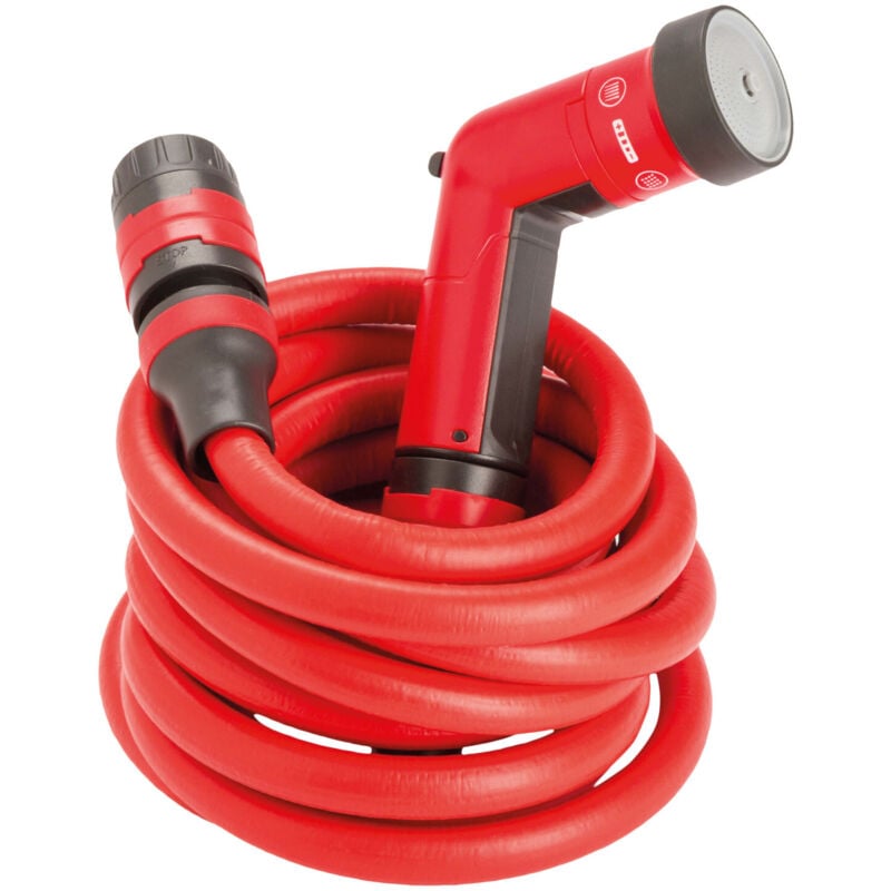 foto del prodotto fitt yoyo 10 m, tubo acqua da giardino estensibile per irrigazione con pistola multigetto, rosso