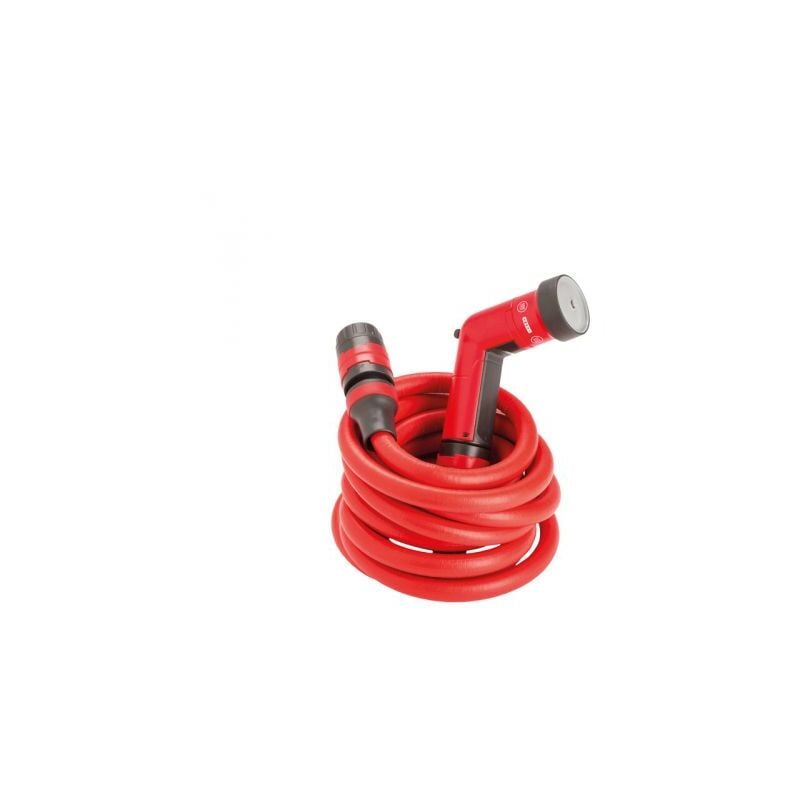 foto del prodotto fitt yoyo 15 m, tubo acqua da giardino estensibile per irrigazione con pistola multigetto, rosso