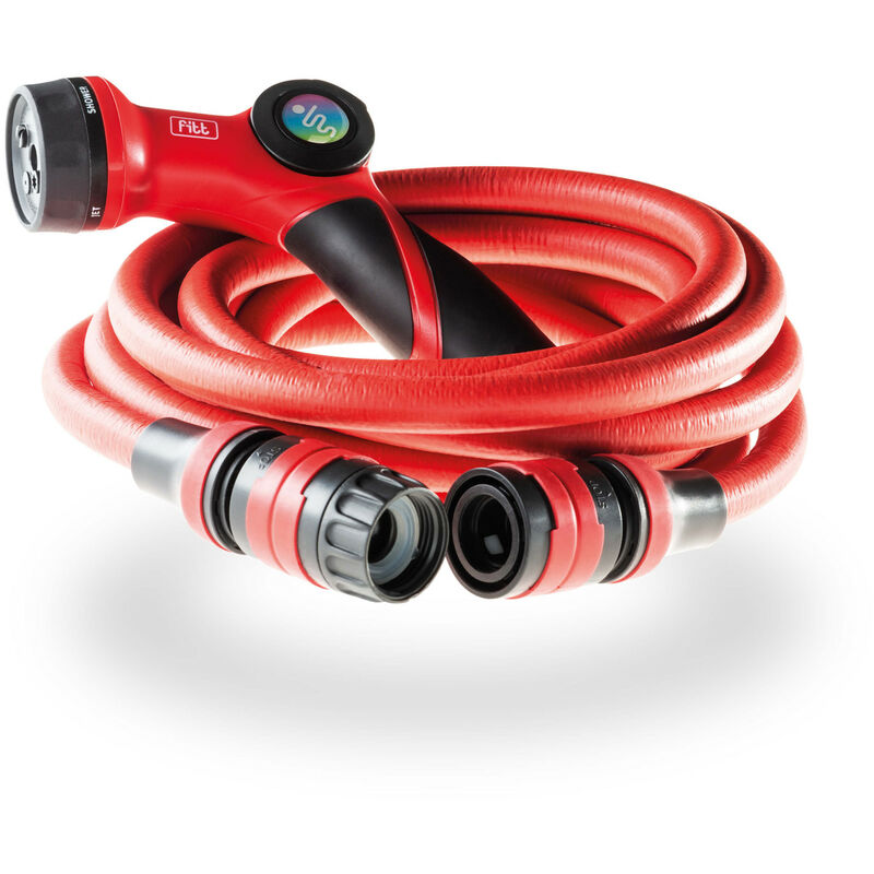 foto del prodotto fitt yoyo club 10m tubo estensibile da giardino con pistola multigetto, borsa contenitore e supporto per appenderlo