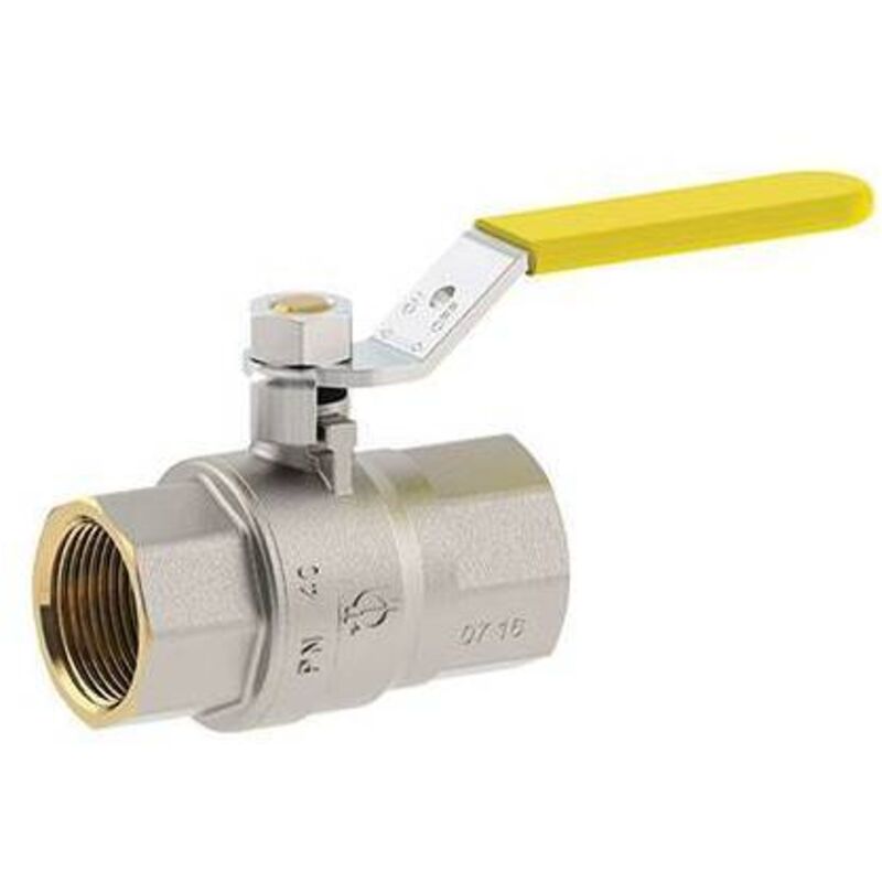 foto del prodotto fiv - valvola sfera gas + leva ff futurgas ottone nichelato 3/4f