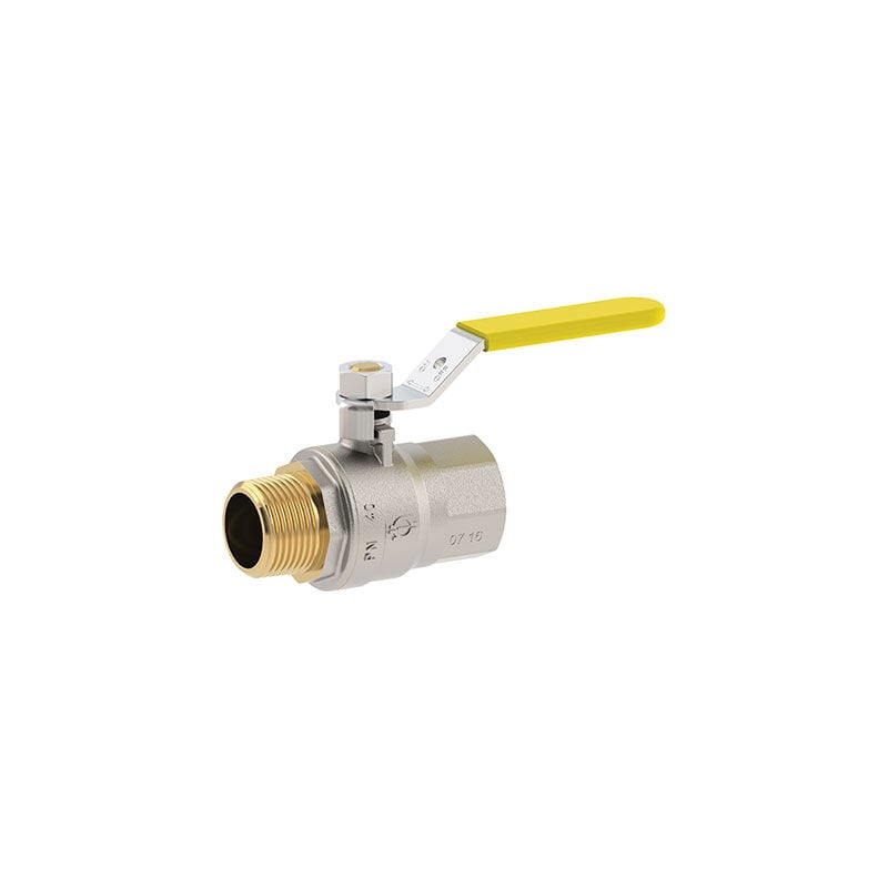 foto del prodotto fiv valvola sfera gas leva mf futurgas ottone nichelato 3 4mf