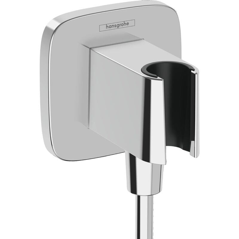 foto del prodotto fixfit e - attacco a parete per tubo doccia con supporto per doccetta, con dispositivo antiriflusso, cromo, 26485000 - hansgrohe