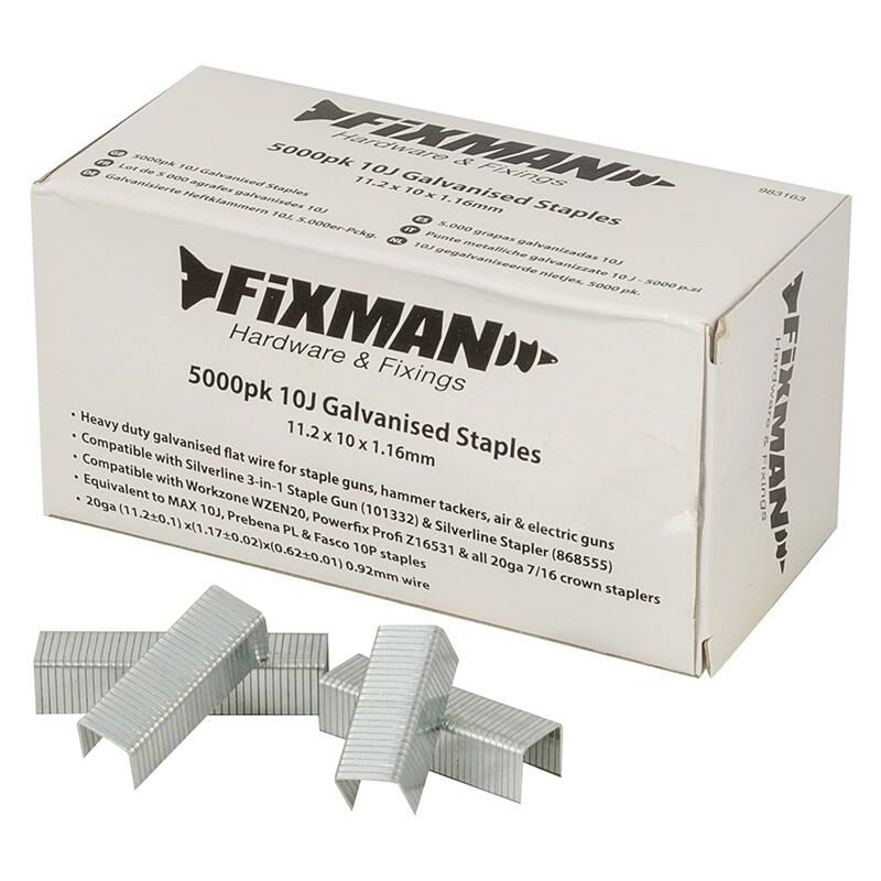 foto del prodotto fixman 983163 punte metalliche galvanizzate 10 j 5000 p.zi 11,2 x 10 x 1,16 mm