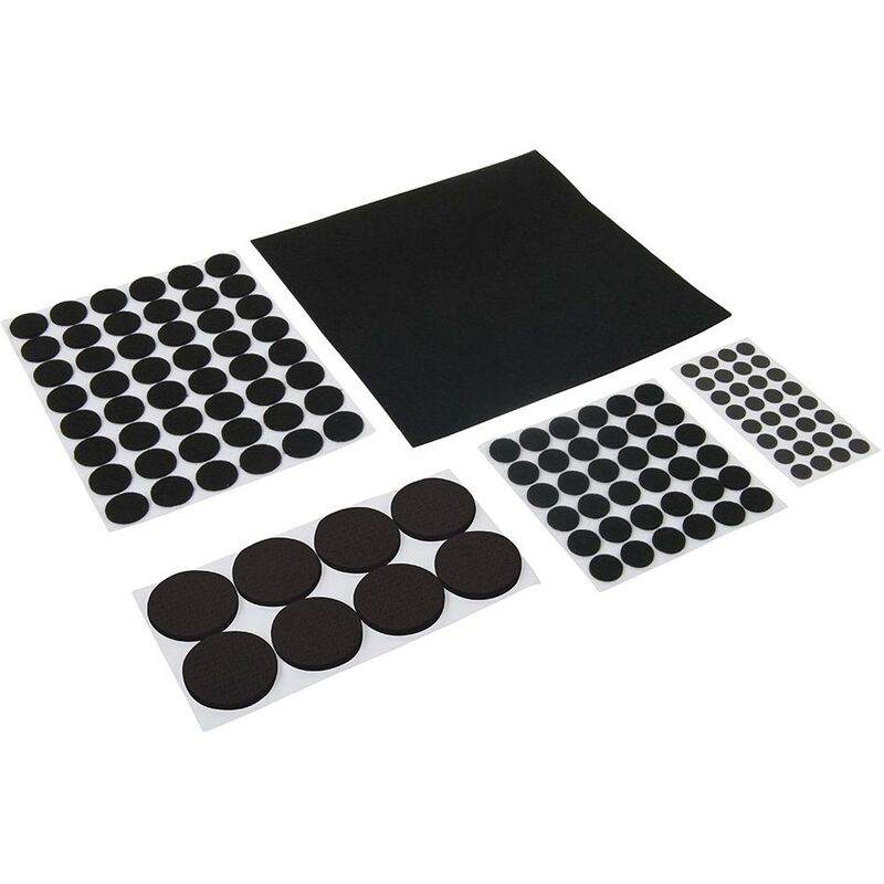 foto del prodotto fixman set di feltrini auto adesivi 125 pz 125 pz nero