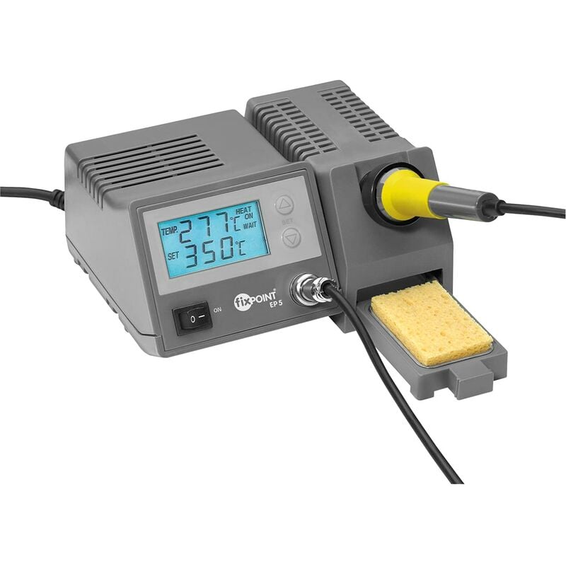 foto del prodotto fixpoint 51098 stazione di saldatura digitale ep5 adatta a tutti i lavori di saldatura più comuni potenza 48 w display lcd intervallo di