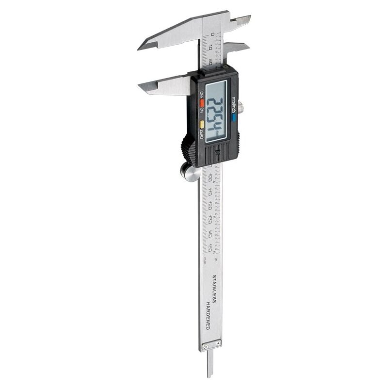 foto del prodotto fixpoint calibro digitale da 150 mm 6 pollici, per misure da 0 mm 150 mm. campi di misura 0 150 mm