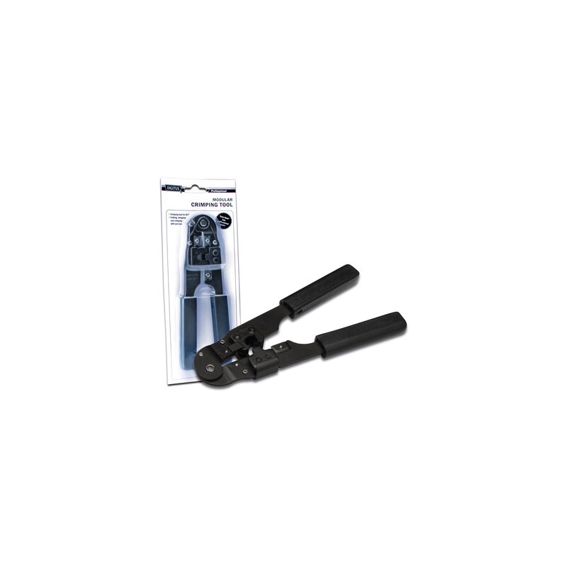 foto del prodotto fixpoint crimpatrice per spine modulari, per crimpare spine a 4, 6 e 8 pin di tipo rj10, rj11, rj12, rj45 e dec.