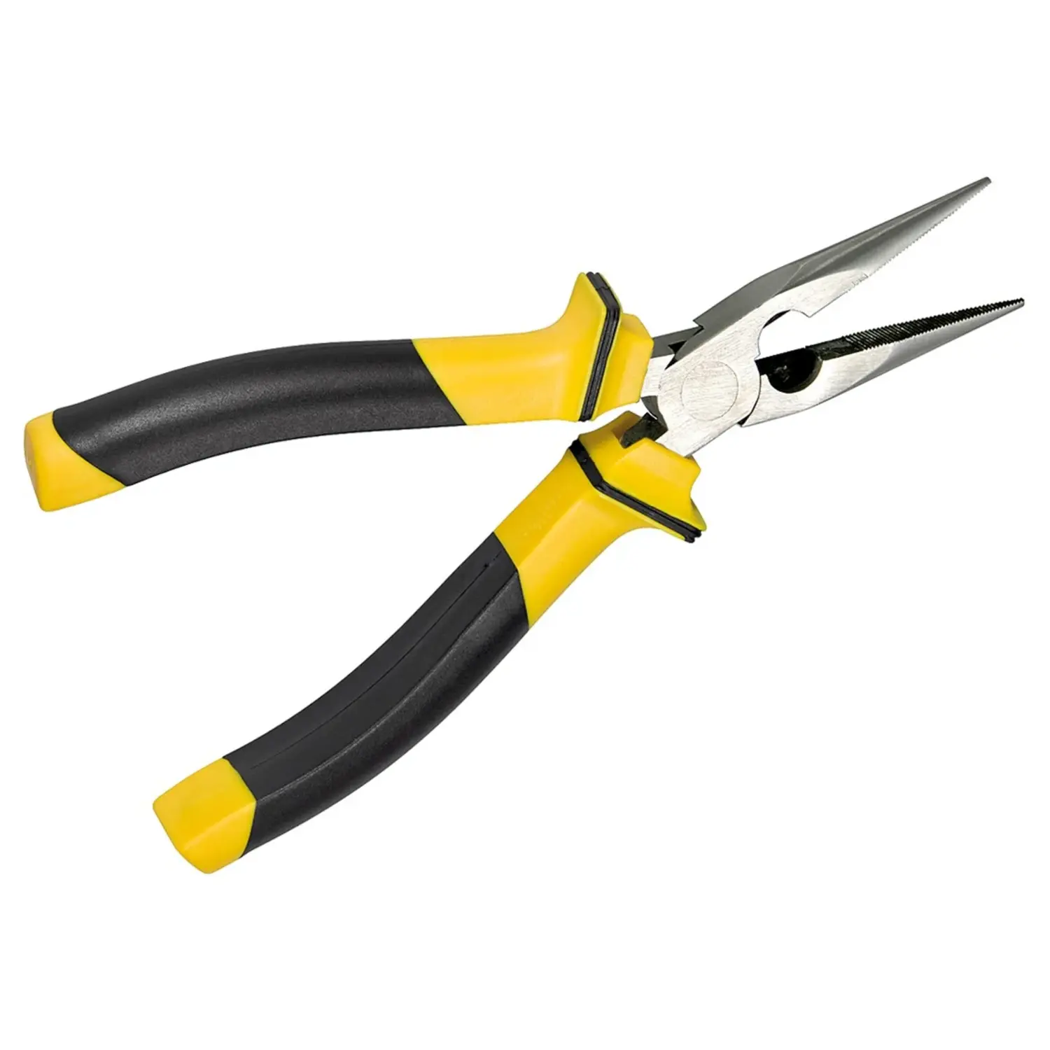 foto del prodotto fixpoint pinza a punta piatta sottile semicircolare 160mm elettronica elettricista giallo