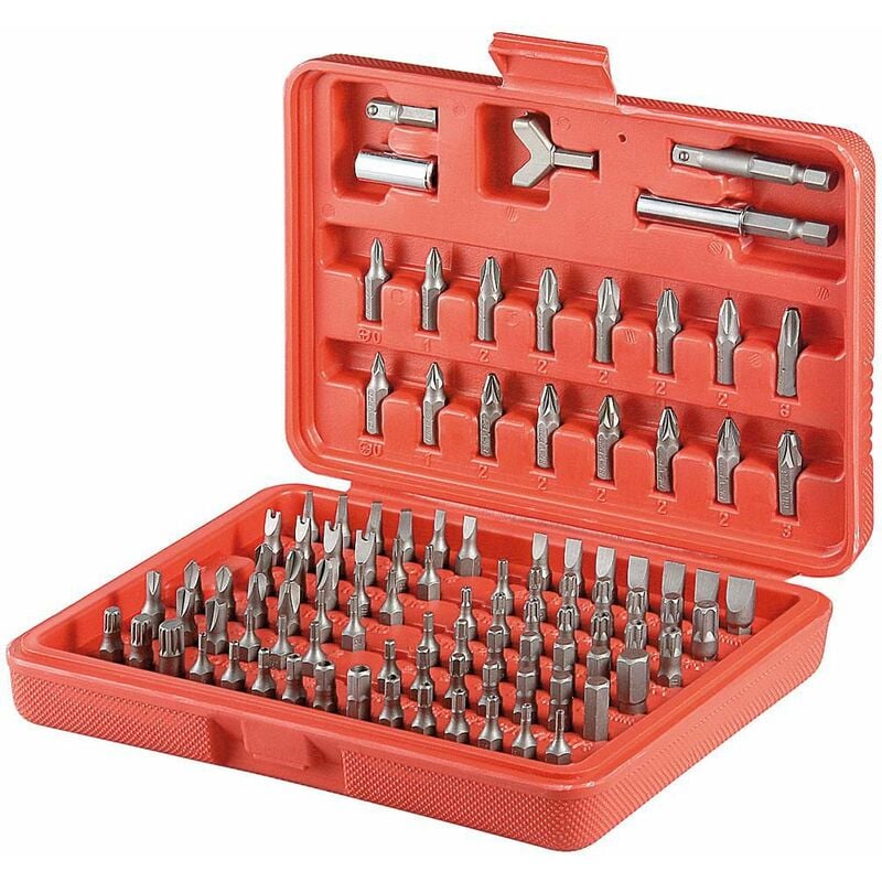 foto del prodotto fixpoint set di punte di 100 elementi, set di bit per avvitatori a batteria e chiavi a cricchetto.
