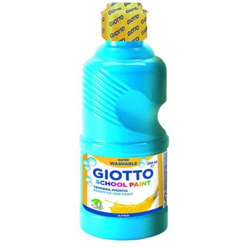 foto del prodotto flacone 250ml tempera ciano lavabile