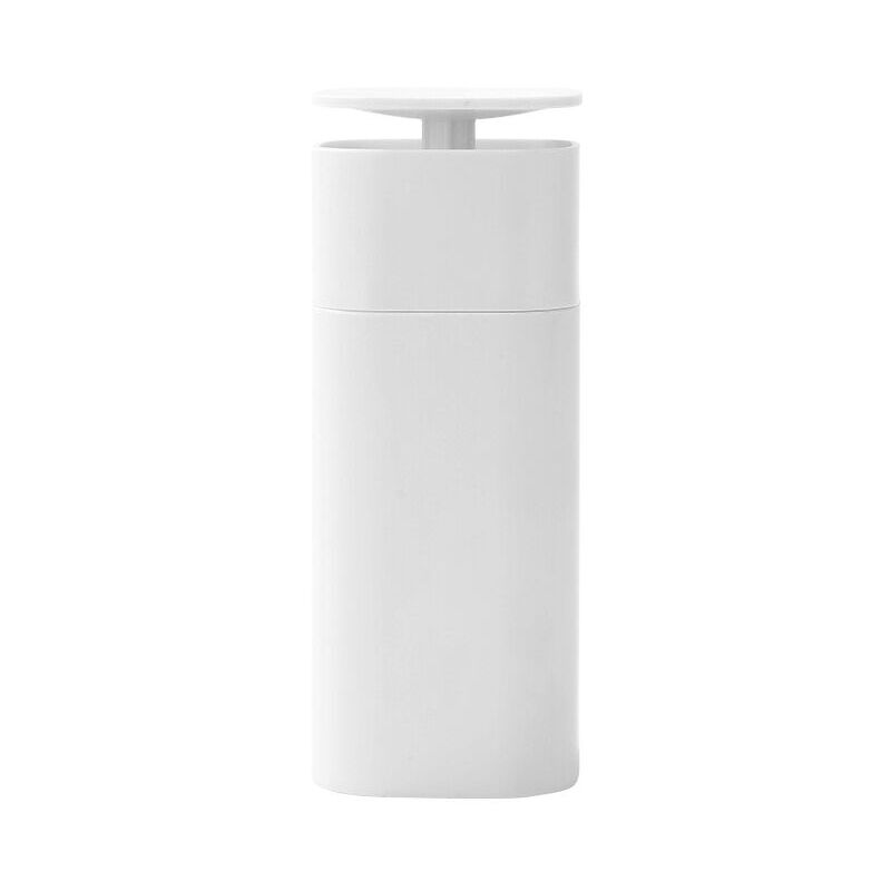 foto del prodotto flacone bianco con dosatore a pompa per vuoto, flacone con dosatore a pompa per liquidi pressurizzati per smalto e struccante.
