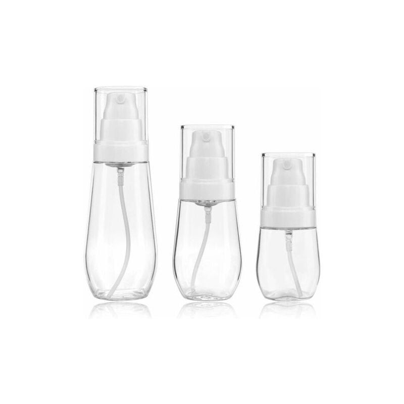 foto del prodotto flacone spray nebulizzatore, flacone spray da viaggio vuoto in plastica trasparente riutilizzabile per lozioni per la cura della pelle/spruzzatore