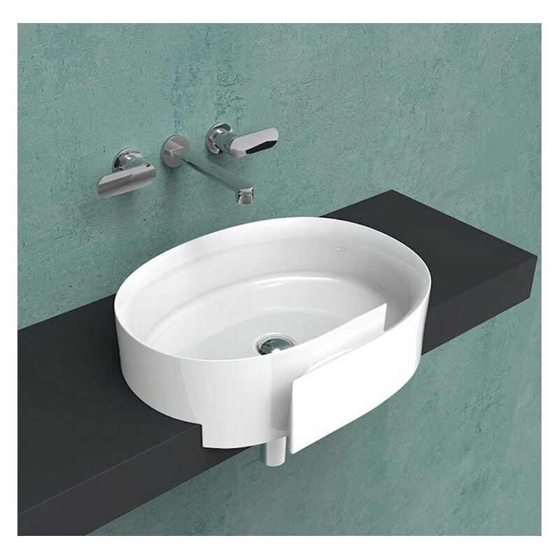 foto del prodotto flaminia - lavabo cm 56 semincasso - roll colore bianco lucido