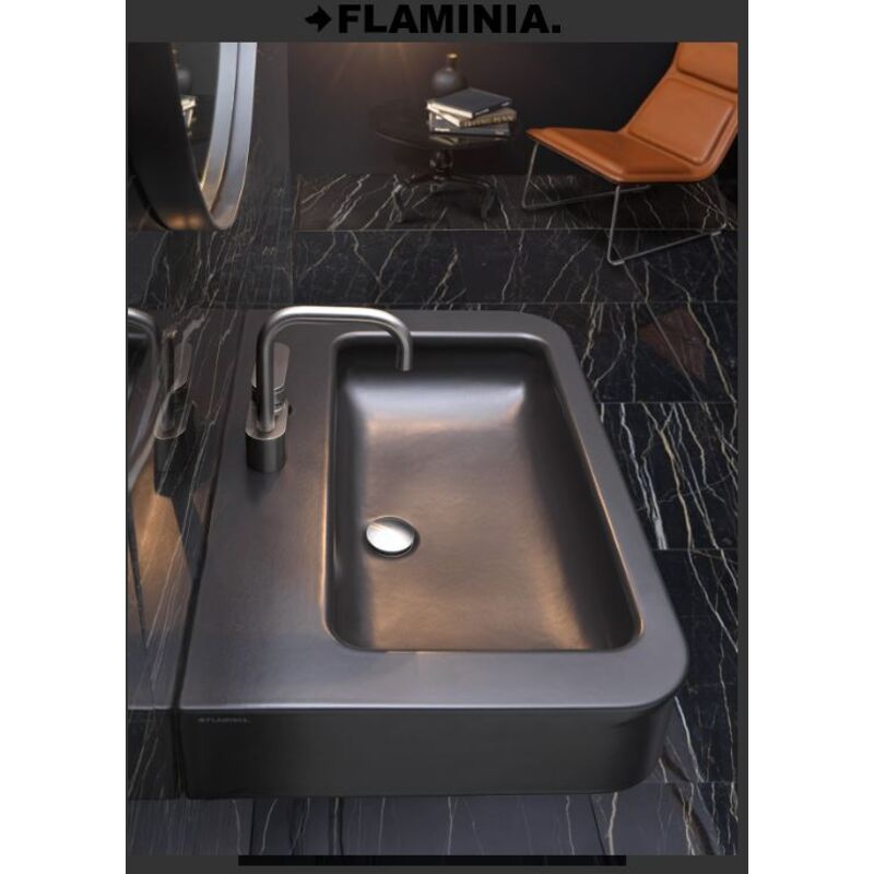 foto del prodotto flaminia lavabo cm 75 sospeso appoggio e su colonna madre colore bianco lucido
