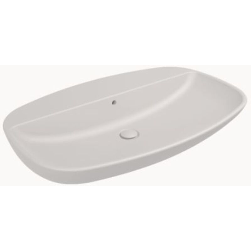 foto del prodotto flaminia lavabo cm 85 con piano rubinetteria da appoggio sospeso nuda colore latte opaco