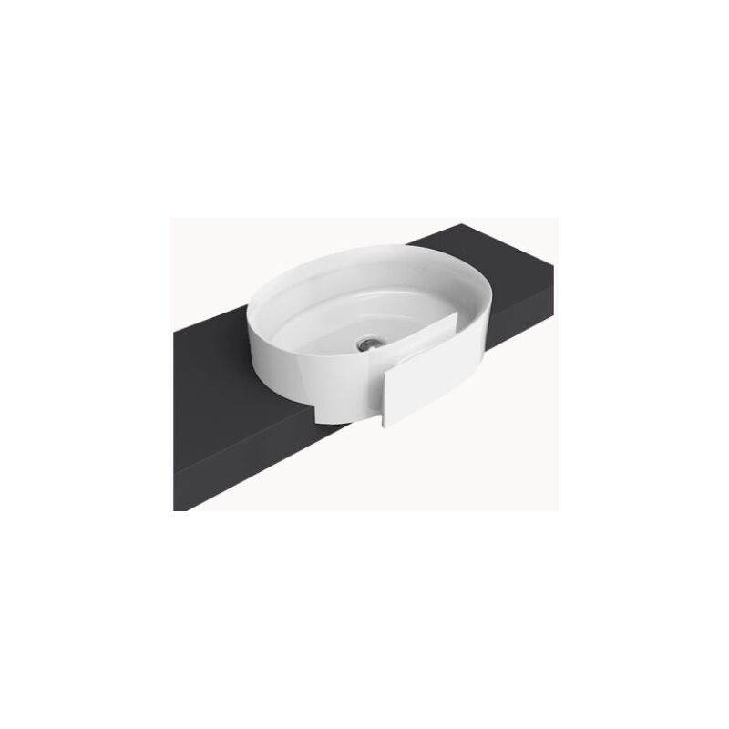 foto del prodotto flaminia lavabo roll semincasso salvaspazio 56x42 ovale in ceramica bianco