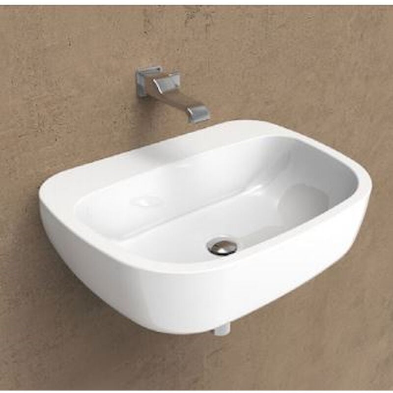 foto del prodotto flaminia mono lavabo sospeso o ad appoggio 64 cm. in ceramica bianco mn64l