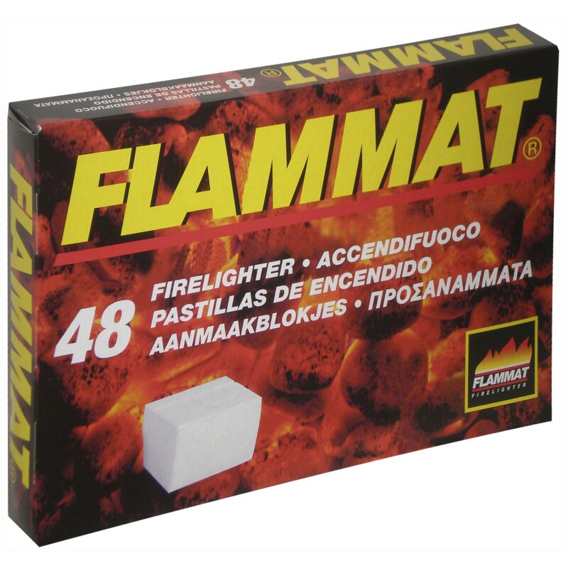 foto del prodotto flammat accendifuoco 48 cubetti per camino caminetto stufa barbecue