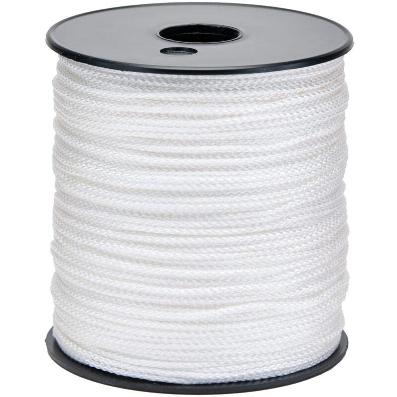 foto del prodotto flandria g411 corda intrecciata in polipropilene, diametro 2 mm, 200 m, colore bianco