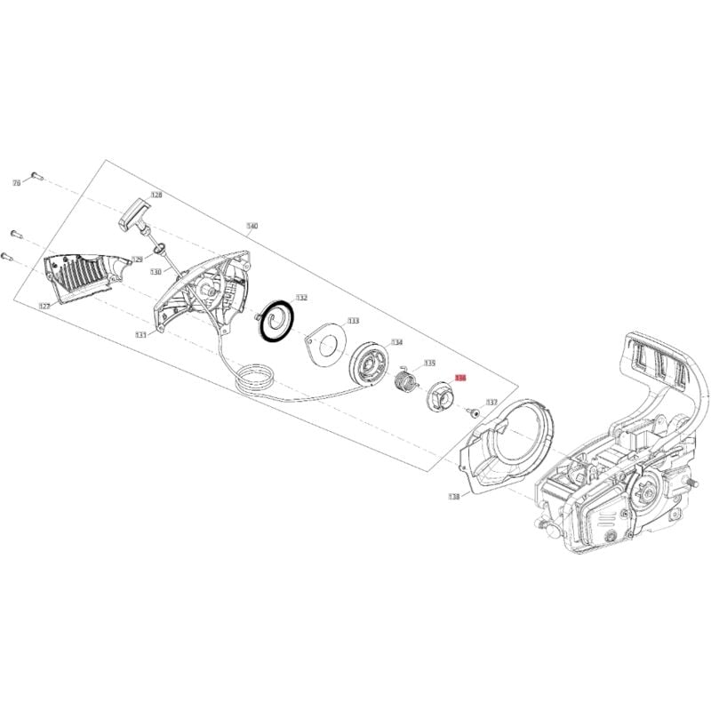 foto del prodotto flangia avviamento originale blue bird motosega csp 280t - csp 280tc csp410-87