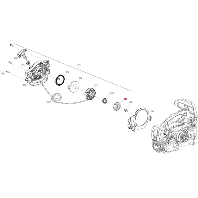 foto del prodotto flangia avviamento originale bluebird motosega csp 270t - csp 270tc csp270t-129