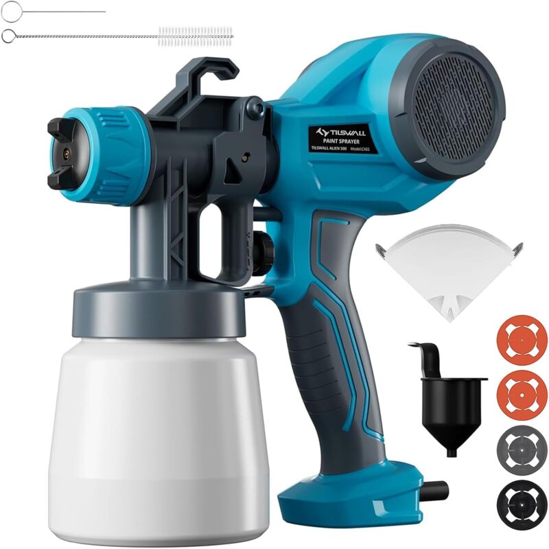 foto del prodotto flasidu sistema di verniciatura tilswall, pistola per verniciatura elettrica leggera con 4 ugelli e 3 modalit di verniciatura, unit di