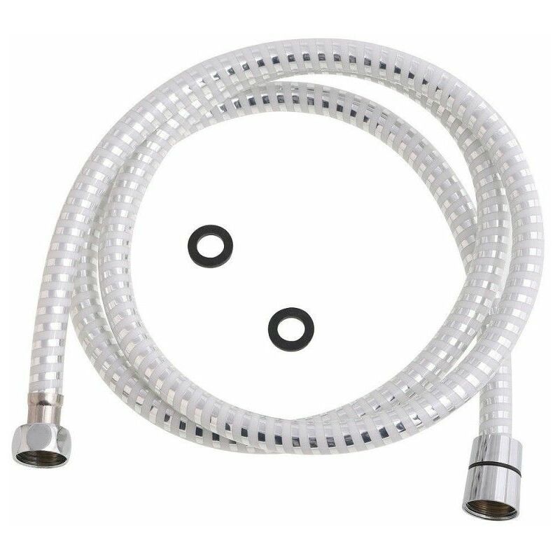 foto del prodotto flessibile doccia pvc bianco argento 1,50 metri