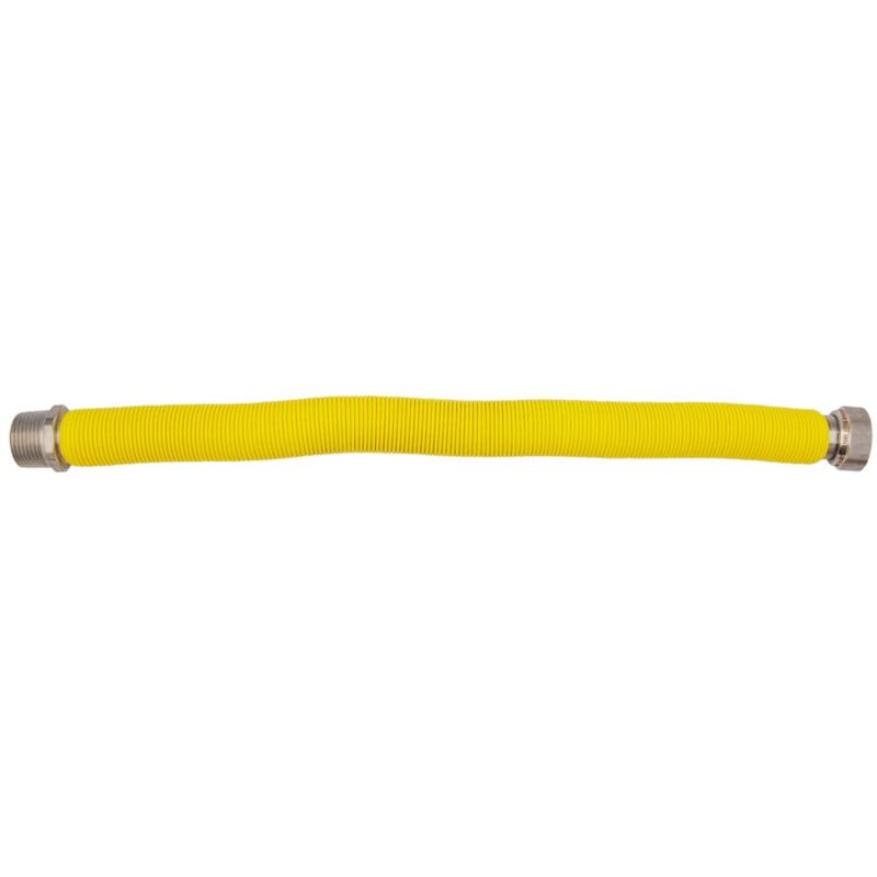 foto del prodotto flessibile estensibile 1 2 mf 130 220 mm per allacciamento caldaia gas rivestito in polietilene giallo a norma uni en 11353 00000016186