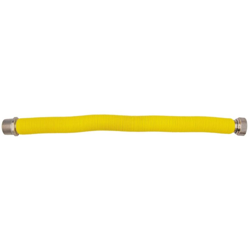 foto del prodotto flessibile estensibile 1 2 mf 220 420 mm per allacciamento caldaia gas rivestito in polietilene giallo a norma uni en 11353 00000016187