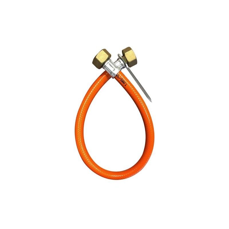 foto del prodotto flessibile in acciaio inox e gomma arancione per centralina gas f.f. 1 2 cm 50