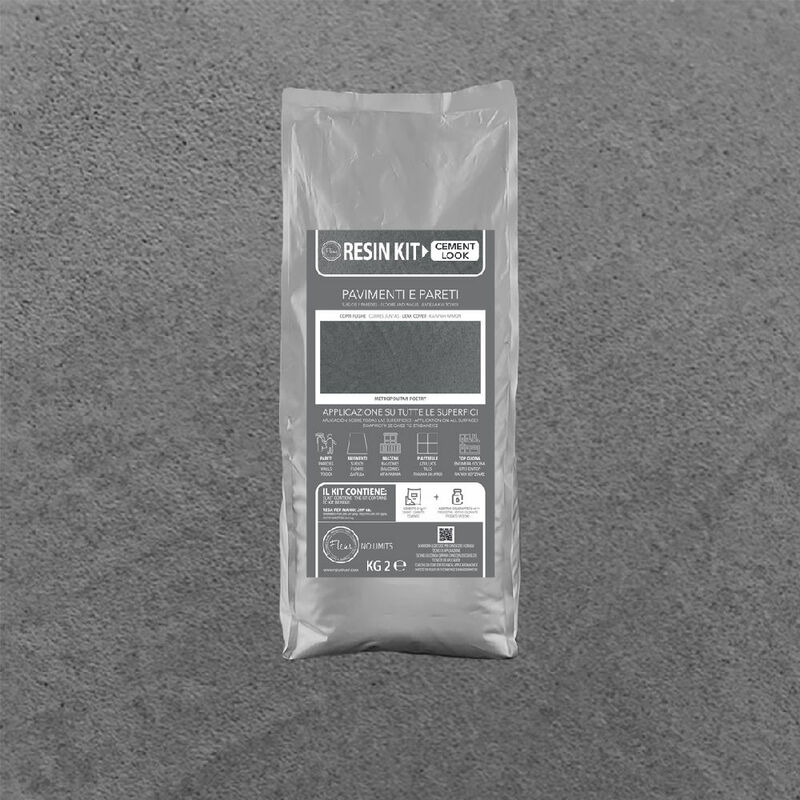 foto del prodotto fleur kit resina cemento in polvere per pavimenti pareti piastrelle formato 2 kg colore metropolitan poetry