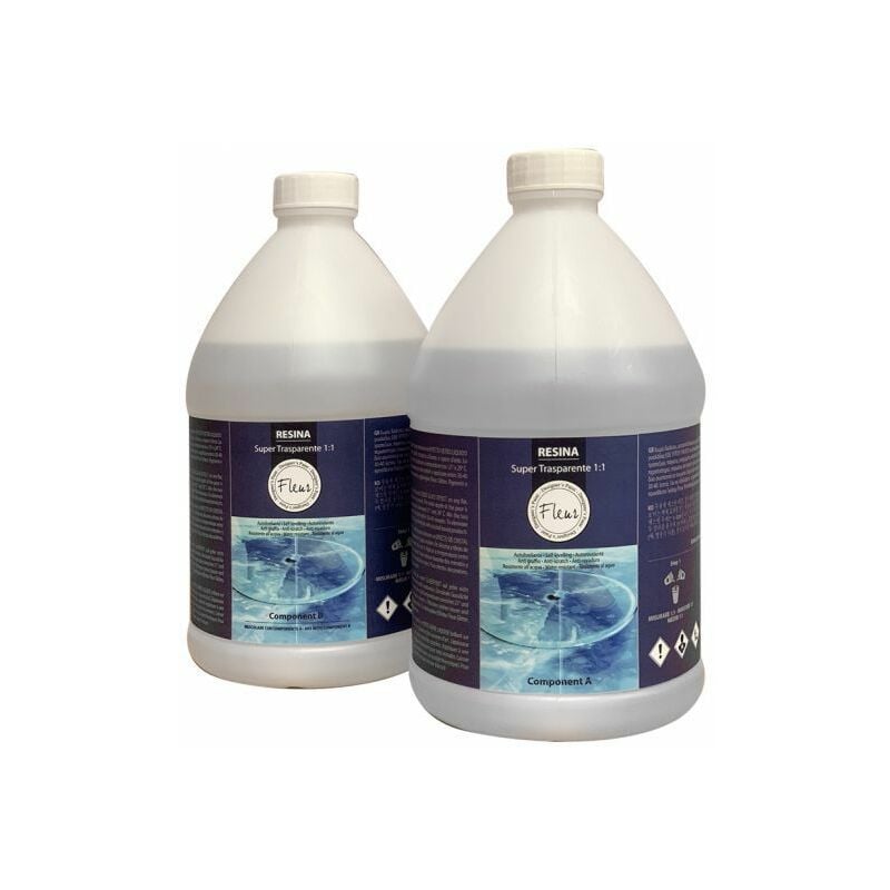 foto del prodotto fleur resina effetto vetro liquido lucido super trasparente formato 3,8 lt