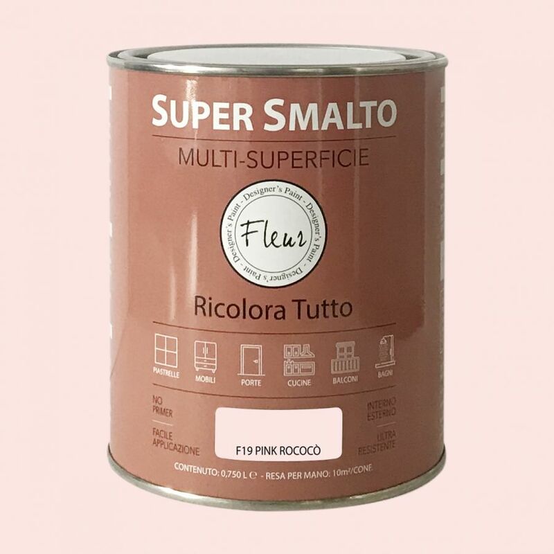 foto del prodotto fleur super smalto multi superficie 750ml f19 pink rococo 